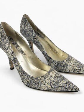 Nine West “Faylar” Animal Print Leather Pointy Toe Pumps Sz 9.5 • EUC